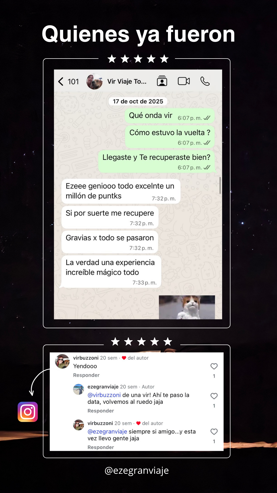 Mensaje y comentarios de viajeros del grupo de Tomorrowland Brasil 2025